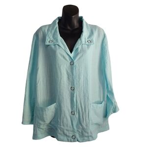 Chico's Women's Blue Rayon Blend Top Blouse Size 2